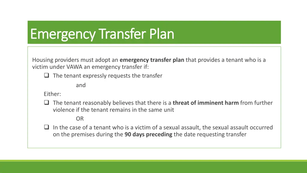 emergency transfer plan emergency transfer plan