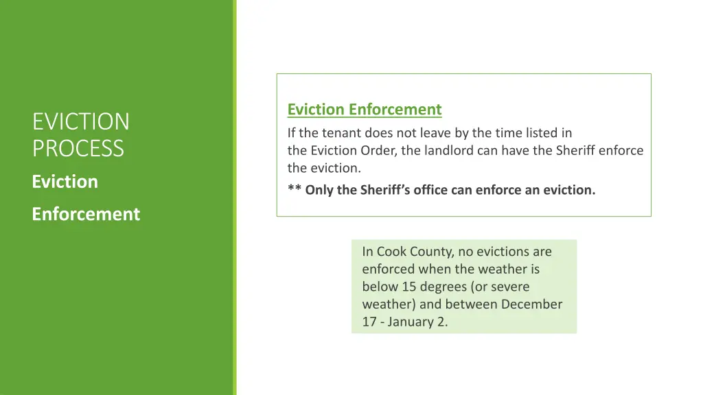 eviction enforcement