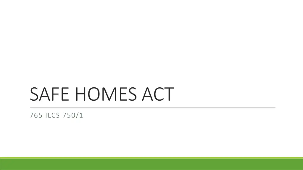 safe homes act