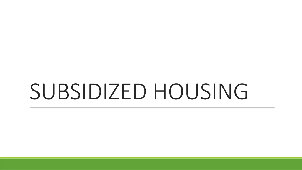 subsidized housing