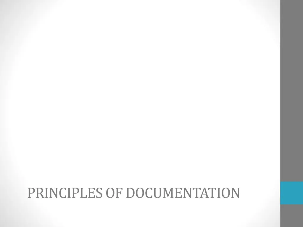 principles of documentation