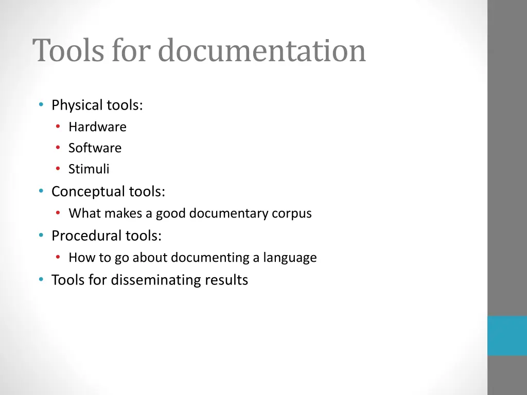 tools for documentation