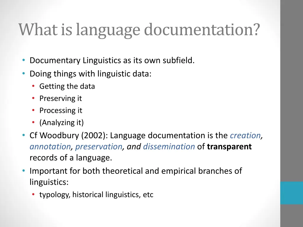 what is language documentation