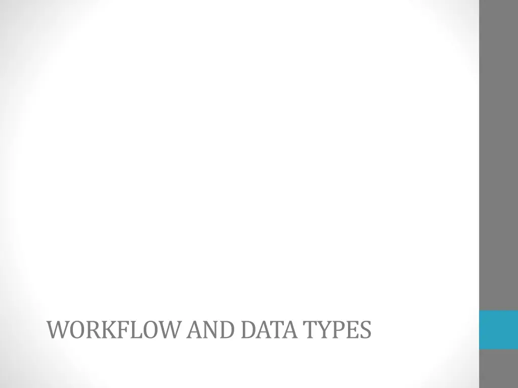 workflow and data types