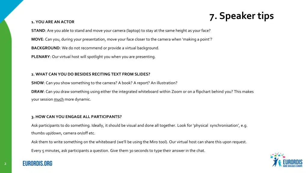 7 speaker tips