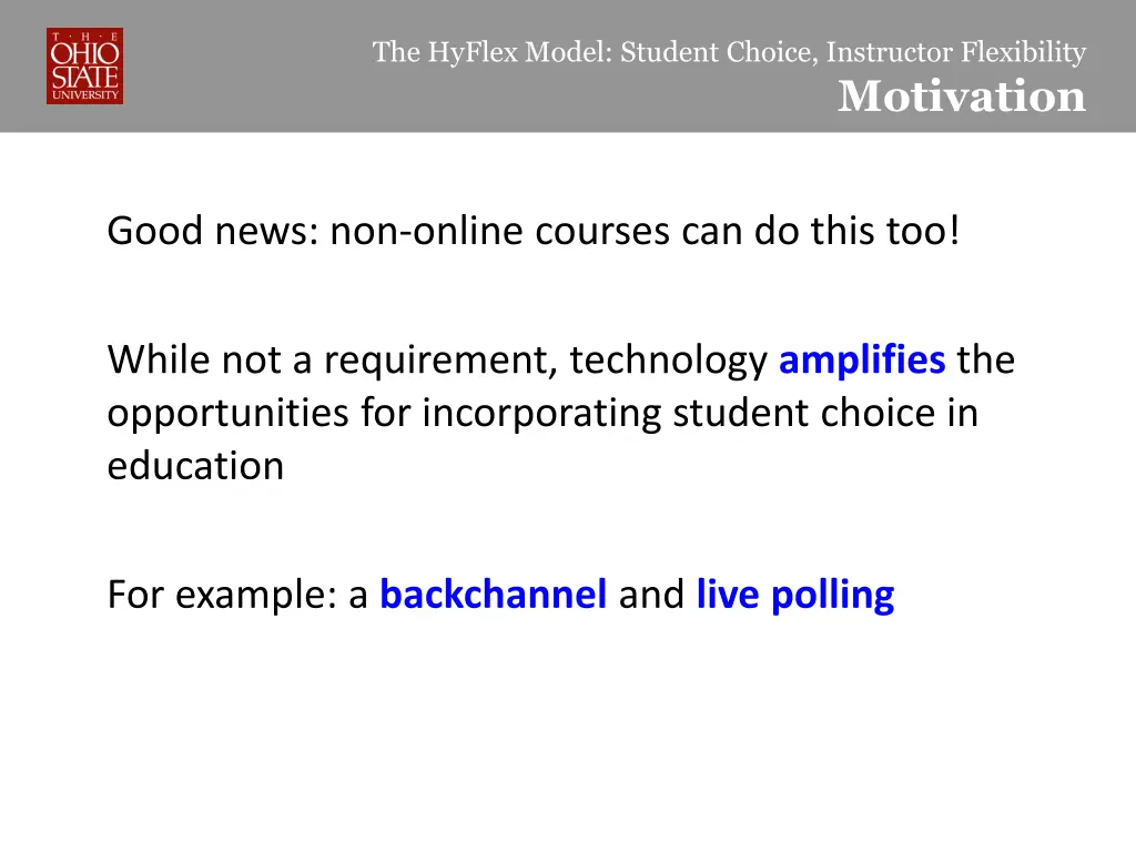 the hyflex model student choice instructor 3