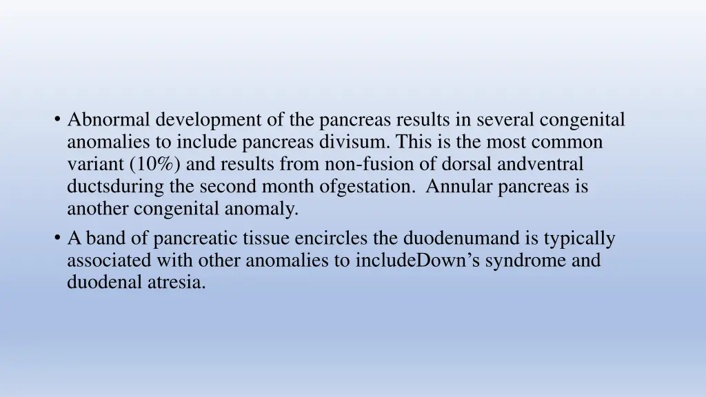 abnormal development of the pancreas results