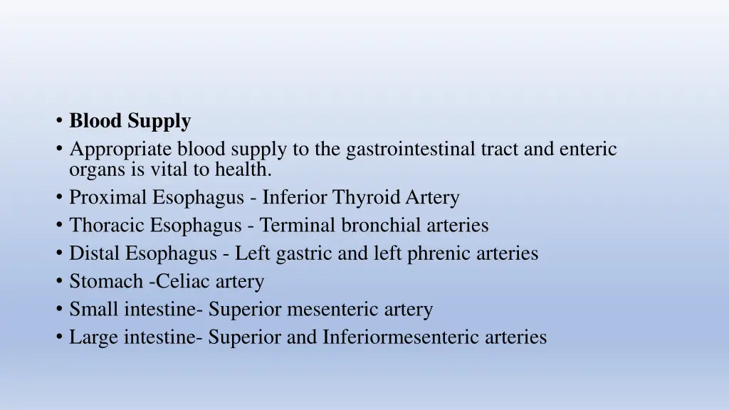 blood supply appropriate blood supply