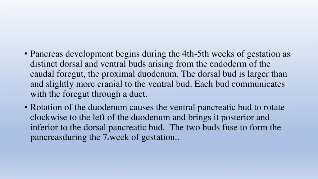 pancreas development begins during