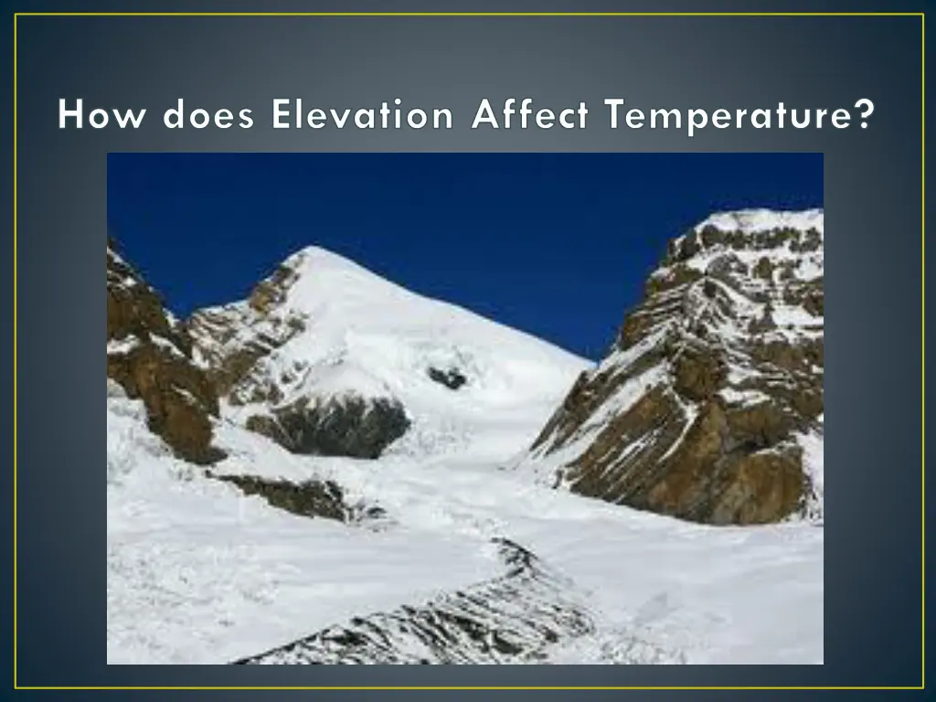 how does elevation affect temperature