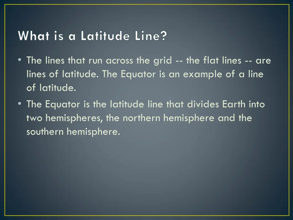 what is a latitude line