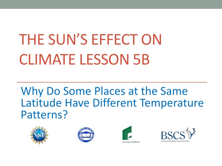 the sun s effect on climate lesson 5b