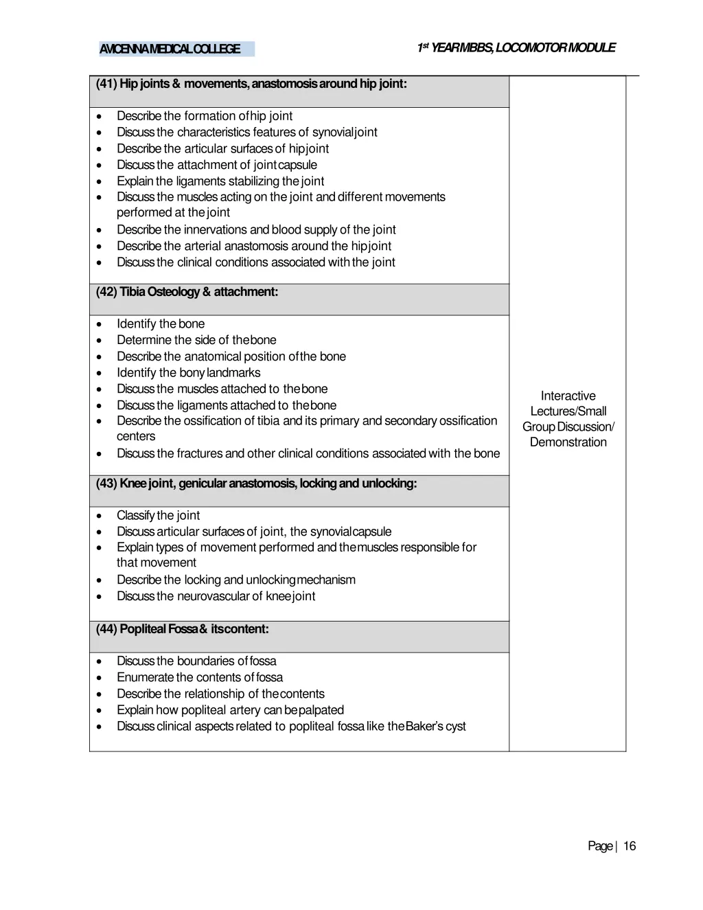 1 st year mbbs locomotormodule 13