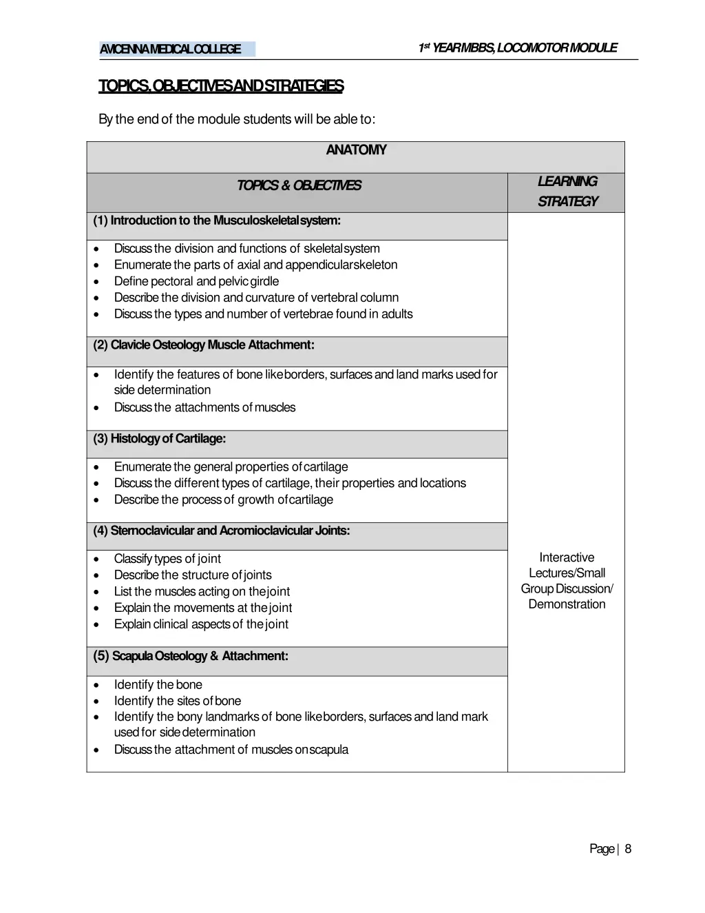 1 st year mbbs locomotormodule 5