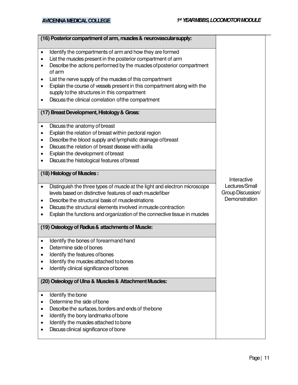 1 st year mbbs locomotormodule 8