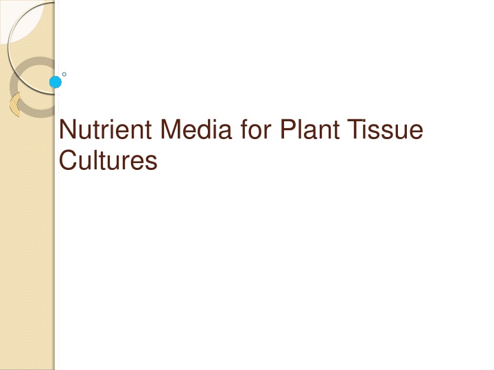 nutrient media for plant tissue cultures