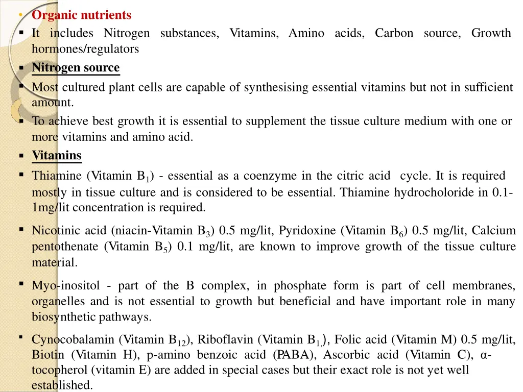 organic nutrients it includes nitrogen substances