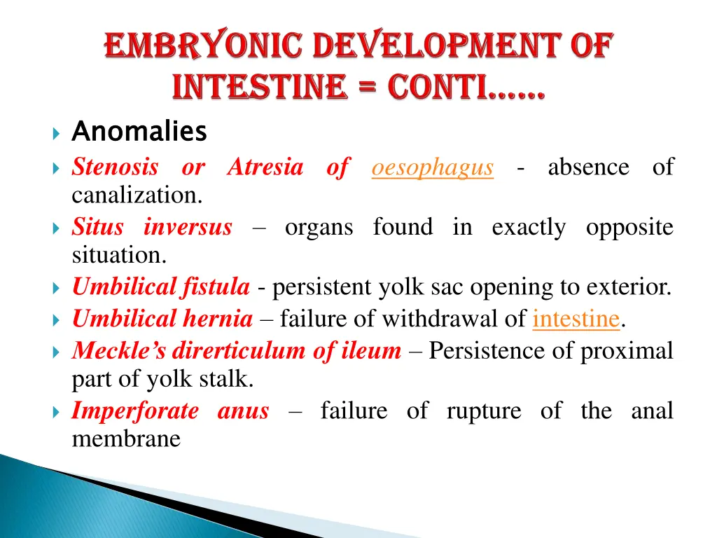 anomalies stenosis or atresia of oesophagus