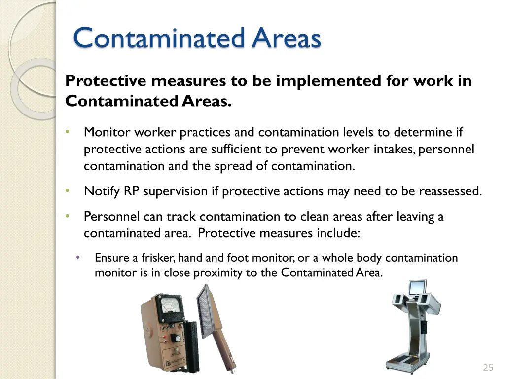 contaminated areas