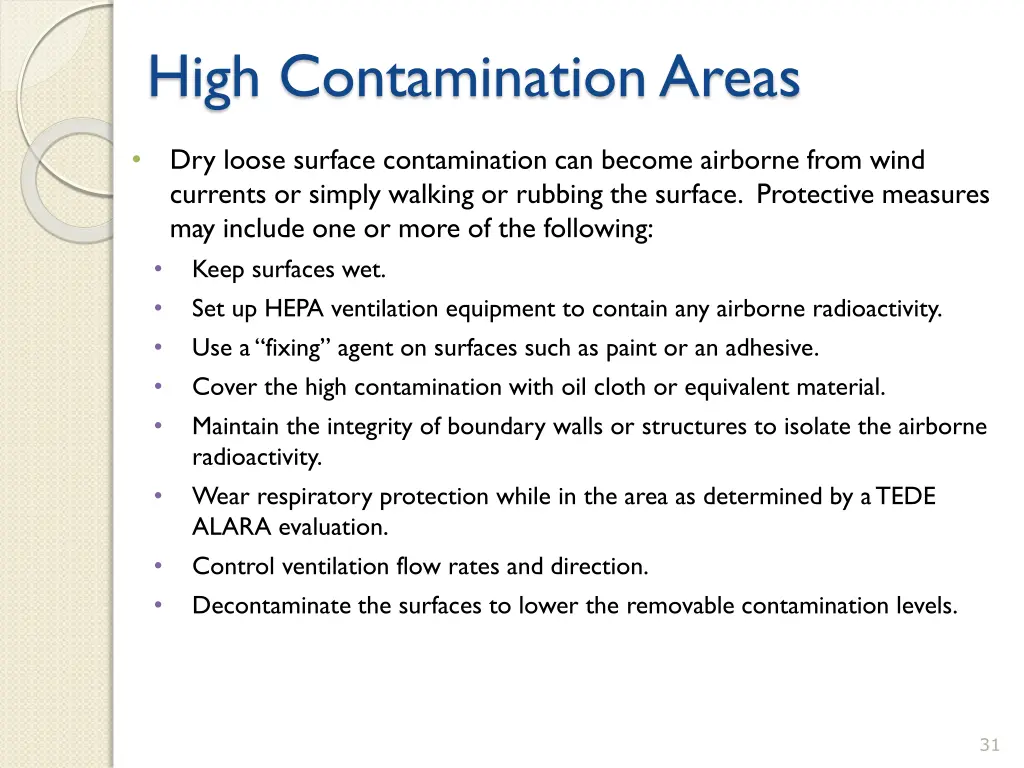 high contamination areas 1