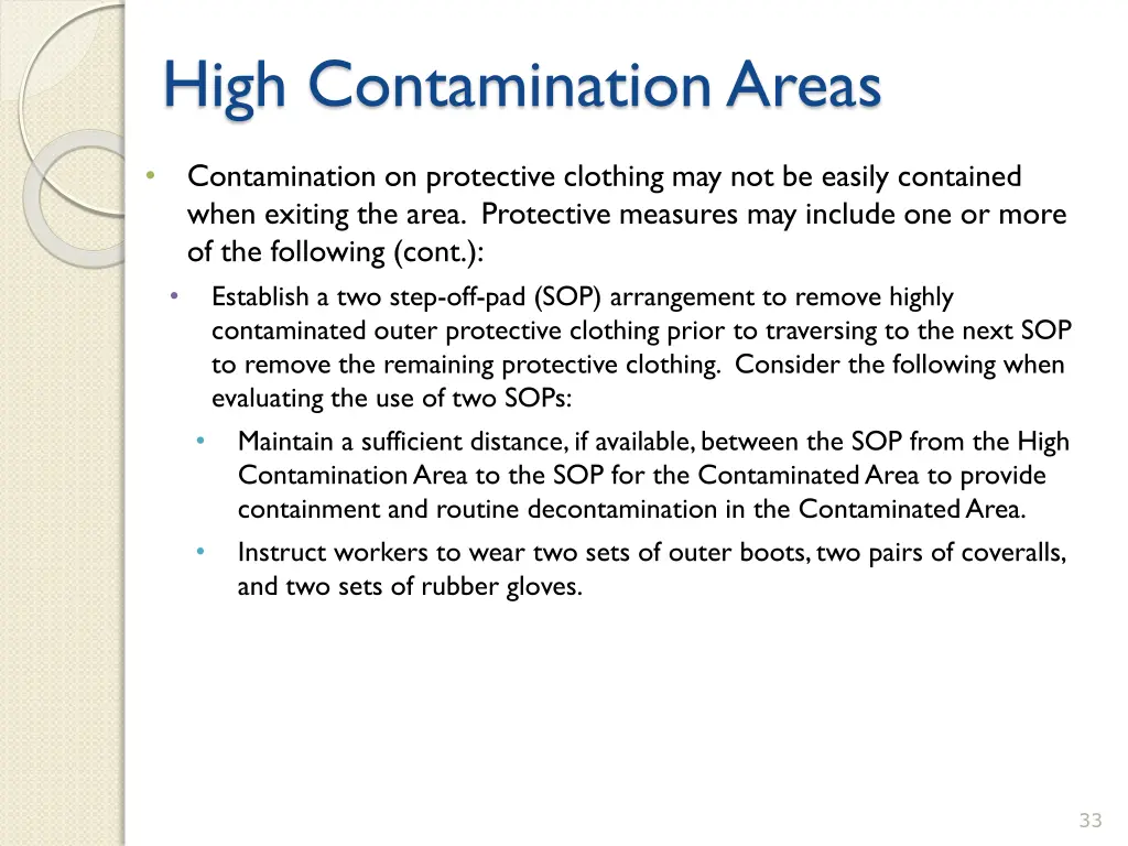 high contamination areas 3