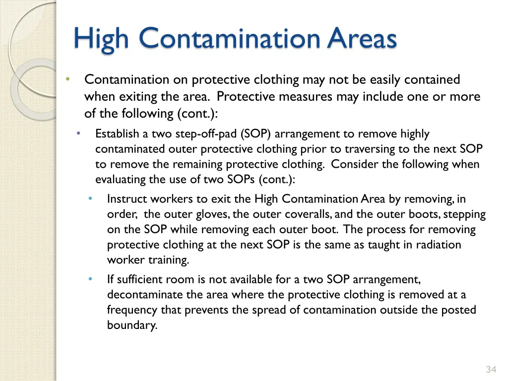 high contamination areas 4