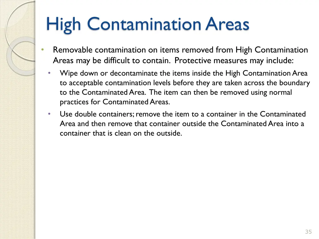 high contamination areas 5