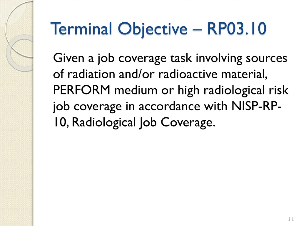 terminal objective rp03 10