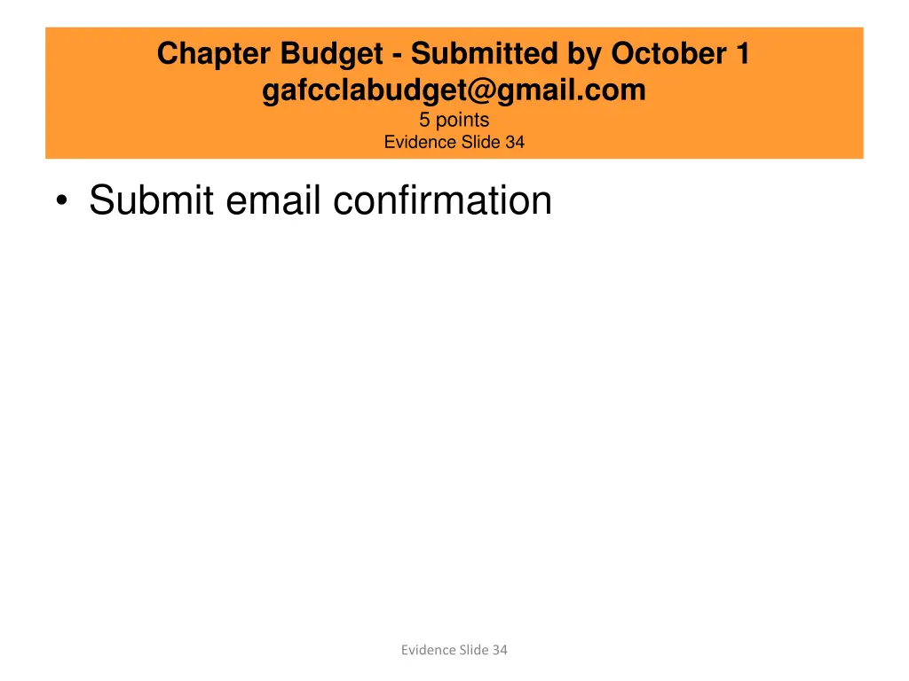 chapter budget submitted by october