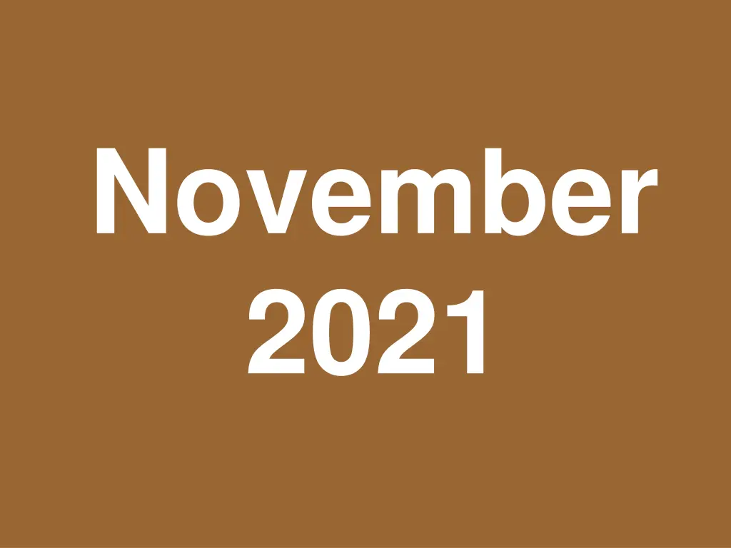 november 2021