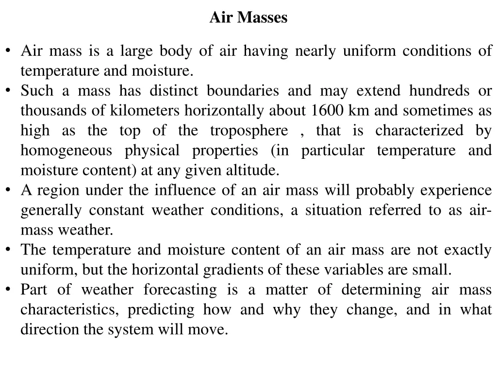 air masses