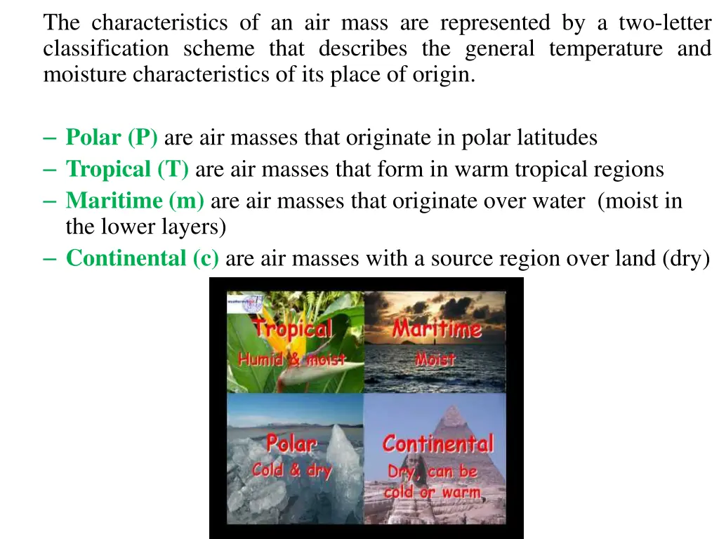 the characteristics of an air mass