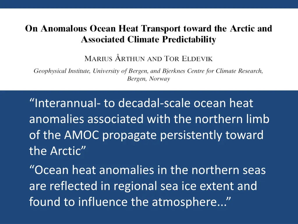 interannual to decadal scale ocean heat anomalies