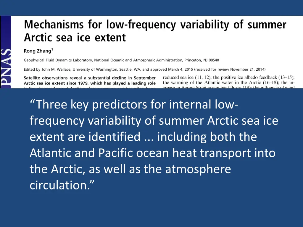 three key predictors for internal low frequency