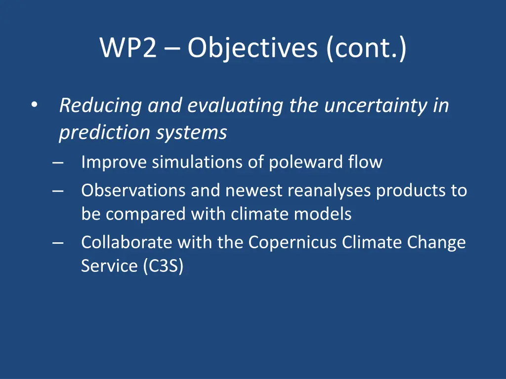 wp2 objectives cont