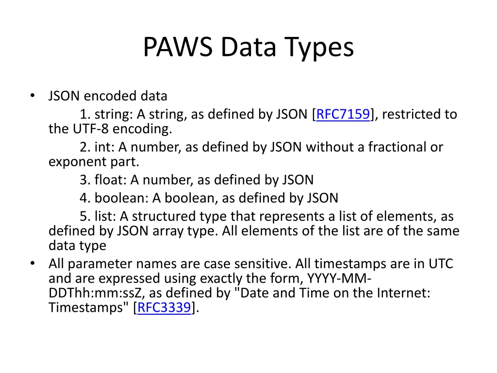 paws data types