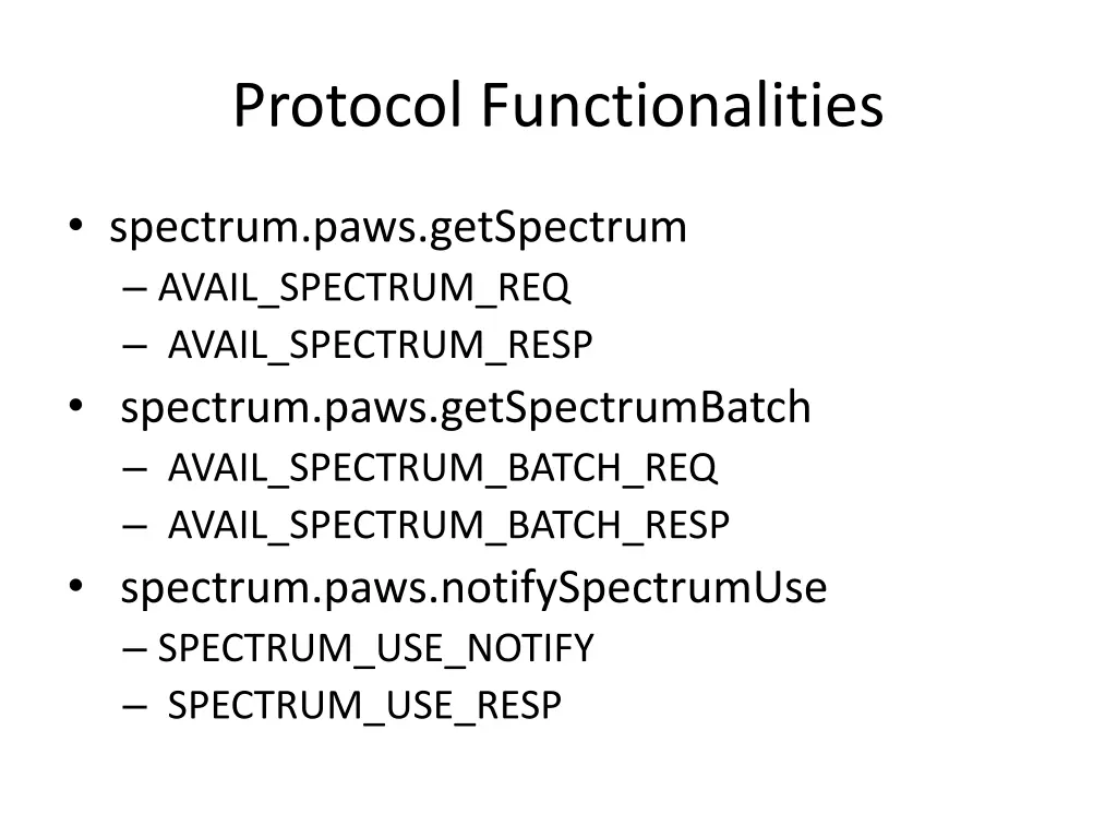 protocol functionalities