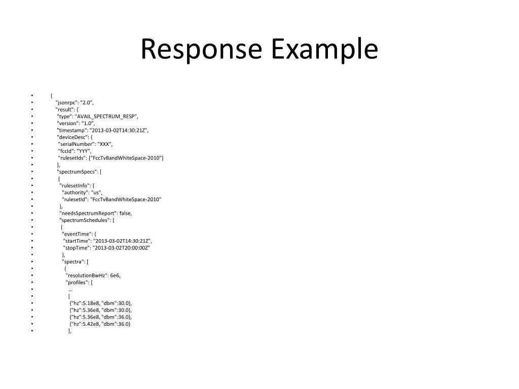 response example