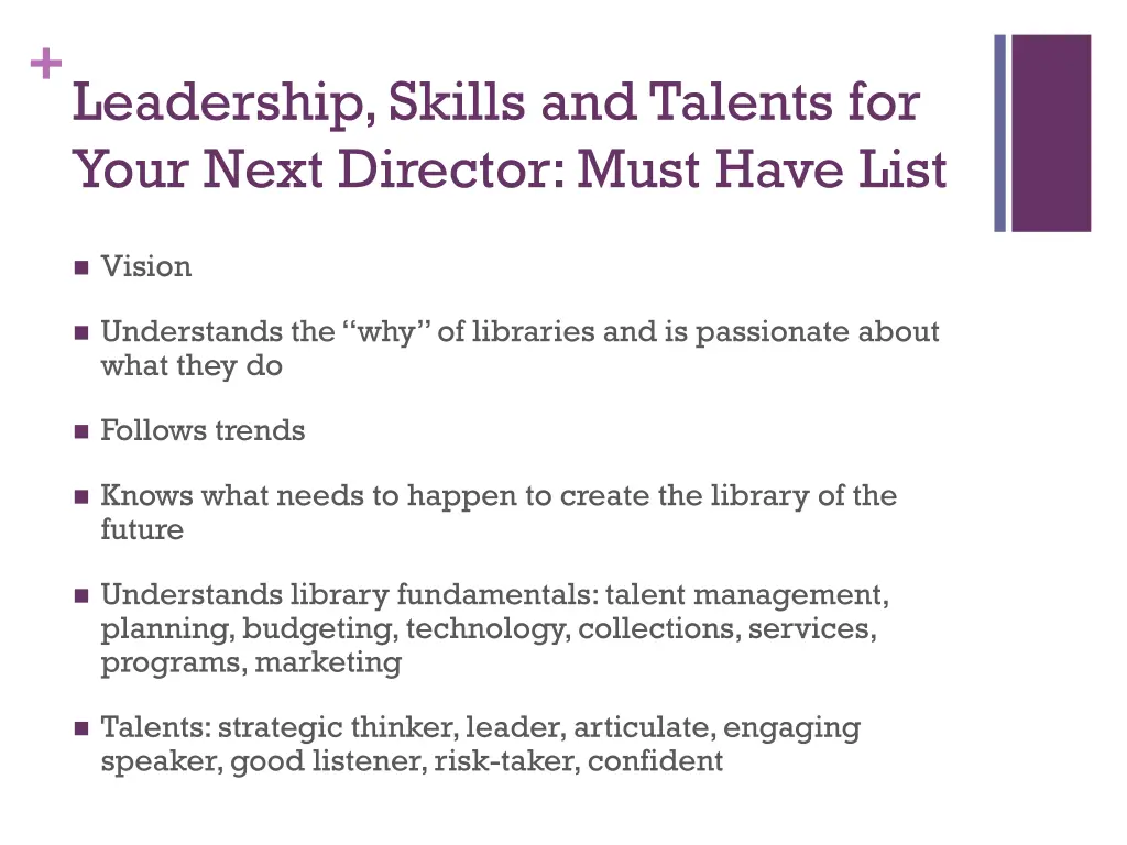 leadership skills and talents for your next