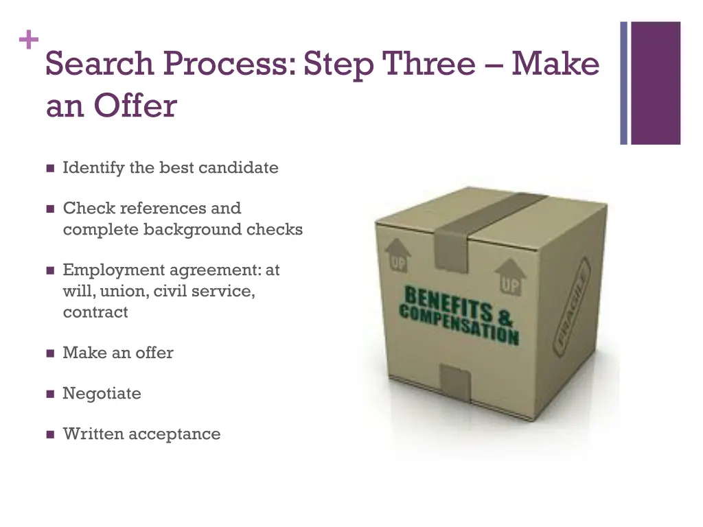 search process step three make an offer