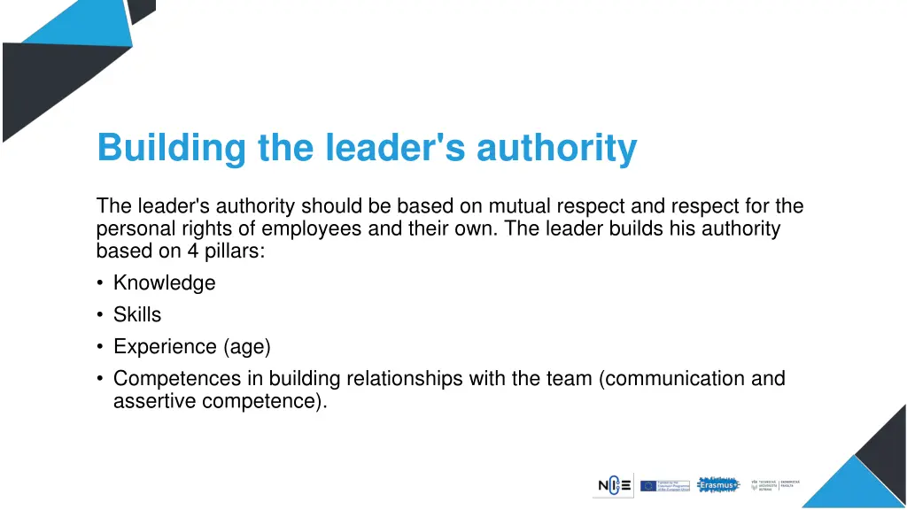 building the leader s authority