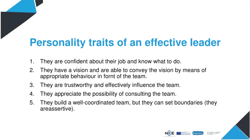 personality traits of an effective leader