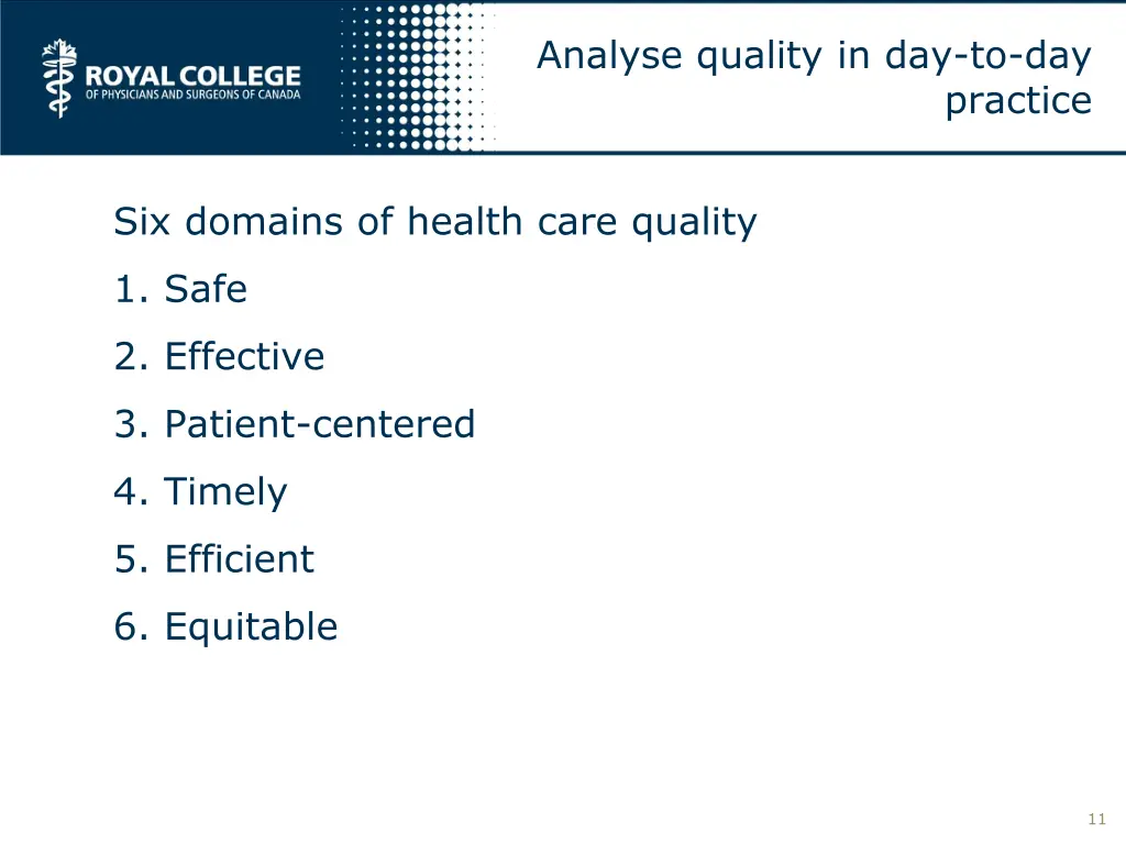 analyse quality in day to day