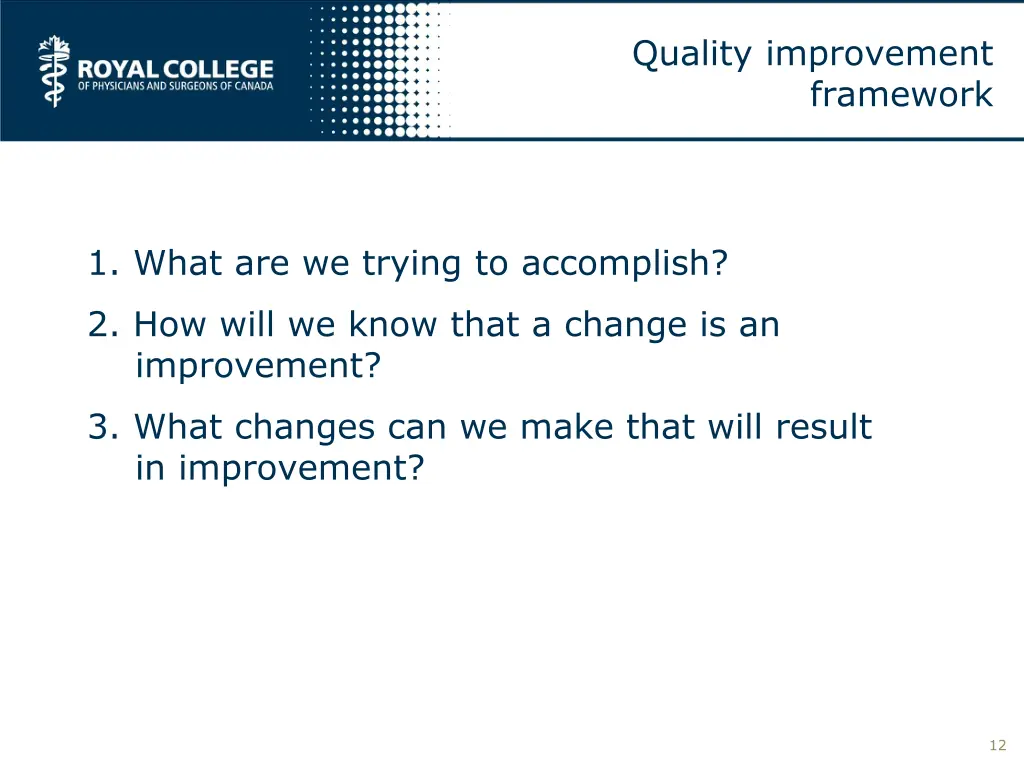 quality improvement framework