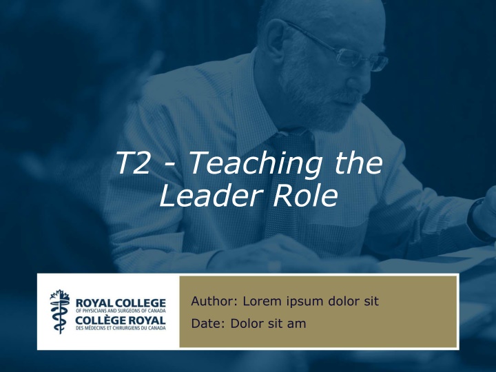 t2 teaching the leader role