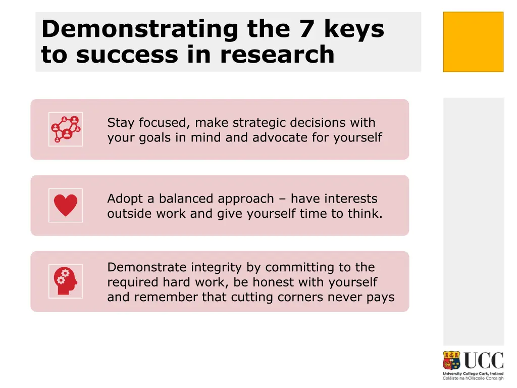 demonstrating the 7 keys to success in research 1