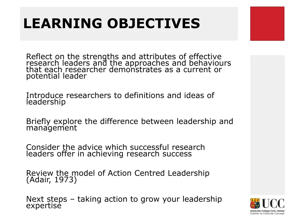 learning objectives