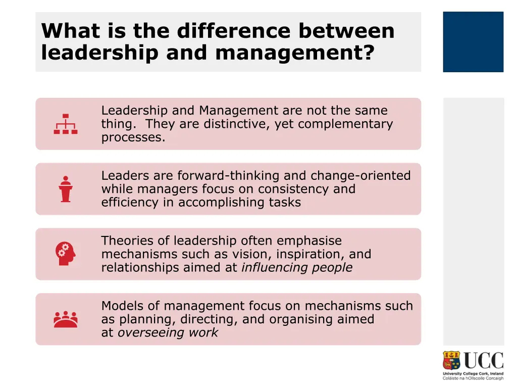 what is the difference between leadership