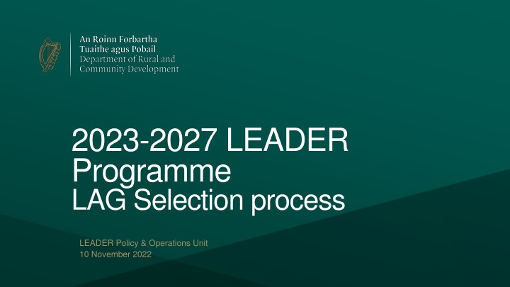 2023 2027 leader programme lag selection process