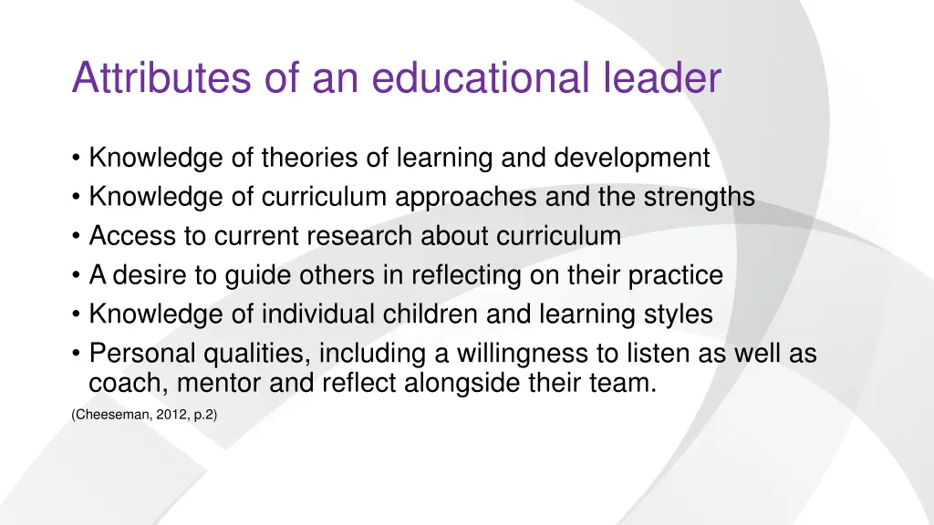 attributes of an educational leader